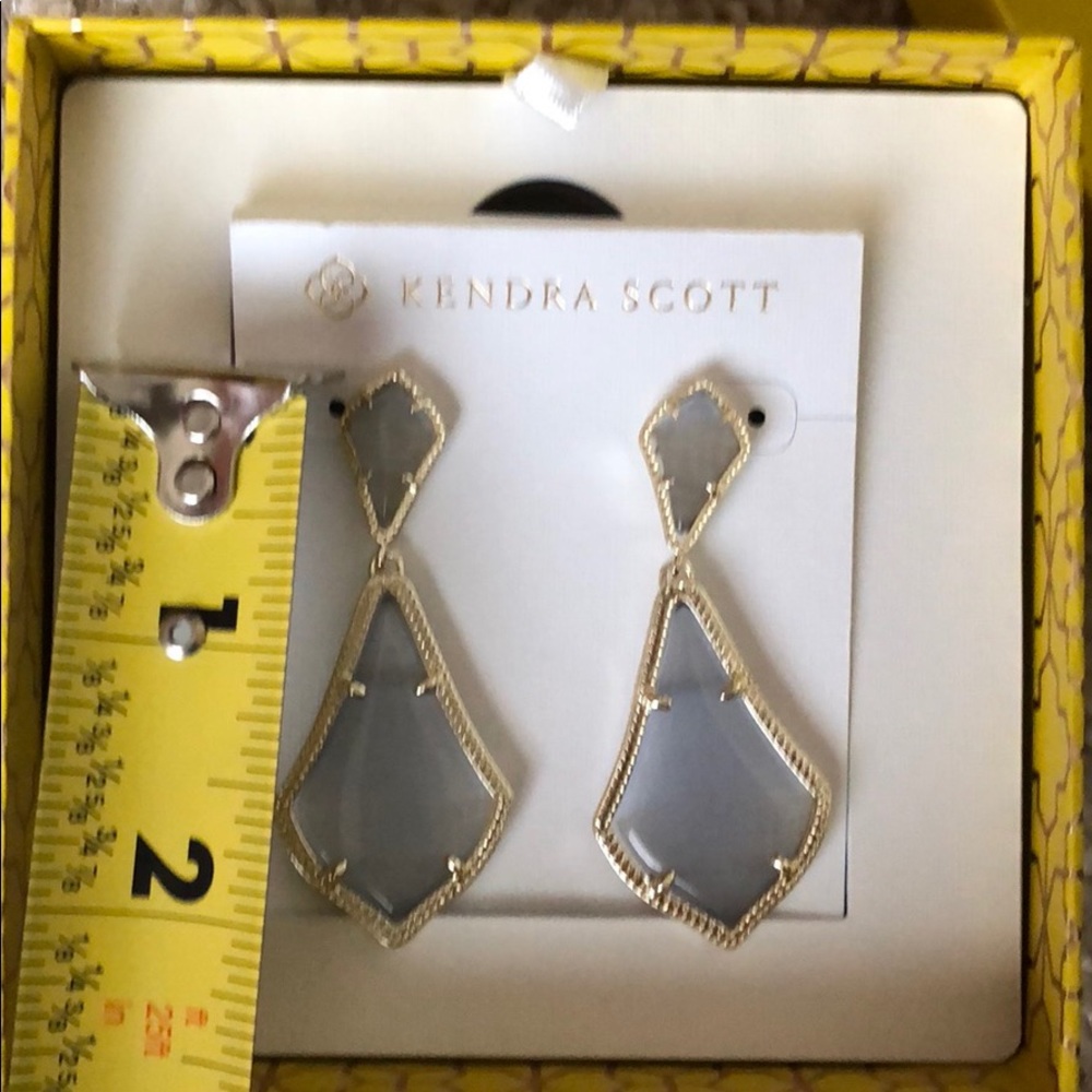 Kendra Scott Slate Gold Alexa Drop Earrings - Picture 2 of 7